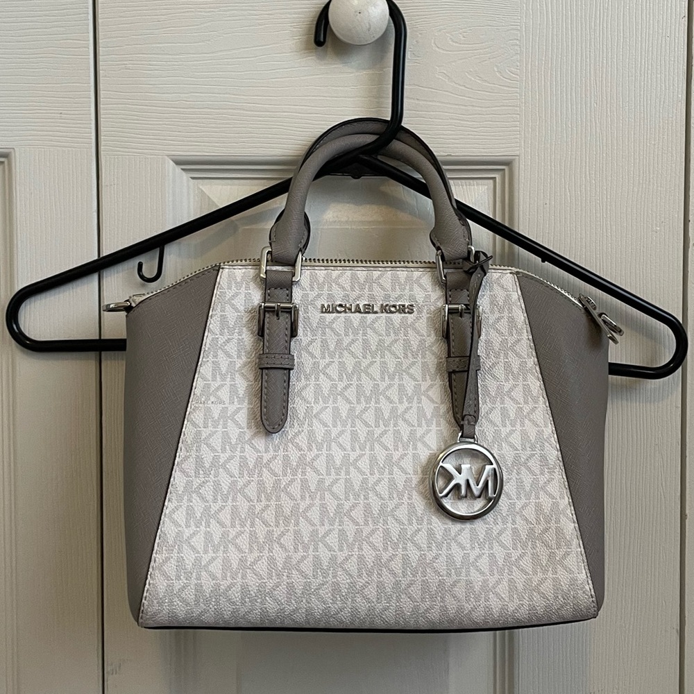 Gray and white MK purse & wallet